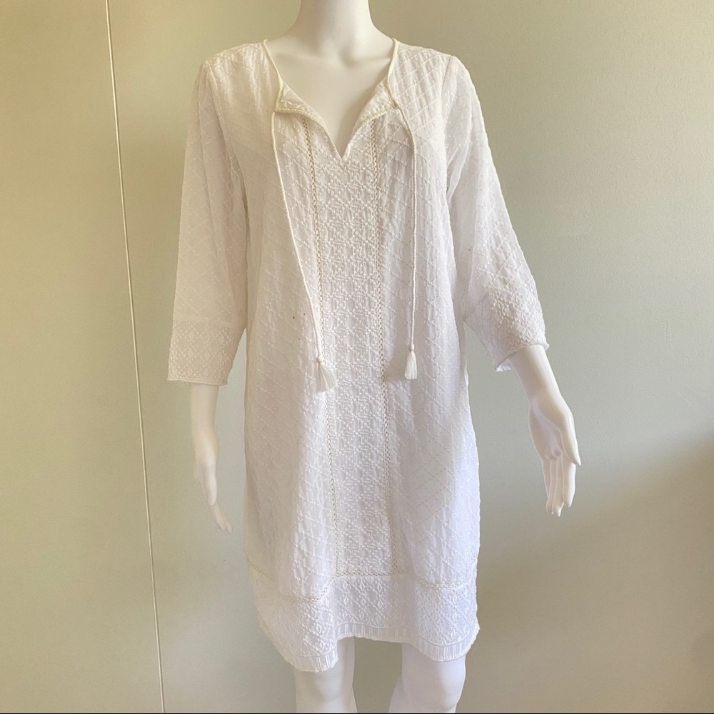 Lucky Brand Embroidered White Tunic